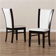 Baxton Studio Adley Faux Leather Dining Side Chair in White (Set of 2)