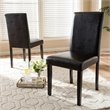 Baxton Studio Mia Faux Leather Dining Side Chair in Brown (Set of 2)