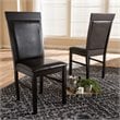 Baxton Studio Thea Faux Leather Dining Side Chair in Brown (Set of 2)