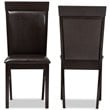 Baxton Studio Thea Faux Leather Dining Side Chair in Brown (Set of 2)