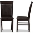 Baxton Studio Thea Faux Leather Dining Side Chair in Brown (Set of 2)