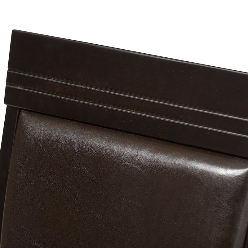 Baxton Studio Thea Faux Leather Dining Side Chair in Brown (Set of 2)