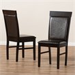 Baxton Studio Thea Faux Leather Dining Side Chair in Brown (Set of 2)