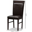 Baxton Studio Thea Faux Leather Dining Side Chair in Brown (Set of 2)