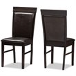 Baxton Studio Thea Faux Leather Dining Side Chair in Brown (Set of 2)
