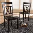 Baxton Studio Rosie Dining Side Chair in Brown (Set of 2)