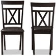 Baxton Studio Rosie Dining Side Chair in Brown (Set of 2)