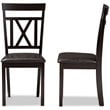 Baxton Studio Rosie Dining Side Chair in Brown (Set of 2)