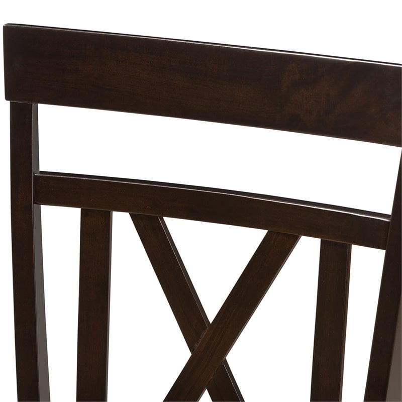 Baxton Studio Rosie Dining Side Chair in Brown (Set of 2)
