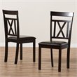 Baxton Studio Rosie Dining Side Chair in Brown (Set of 2)