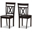 Baxton Studio Rosie Dining Side Chair in Brown (Set of 2)