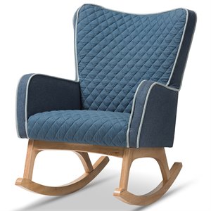 baxton studio zoelle upholstered rocker in natural and blue
