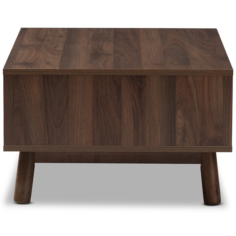 Baxton Studio Britta Storage Coffee Table in Walnut Brown and Gray