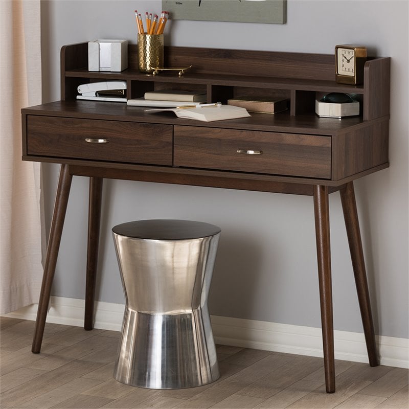 Baxton Studio Disa Writing Desk in Walnut Brown