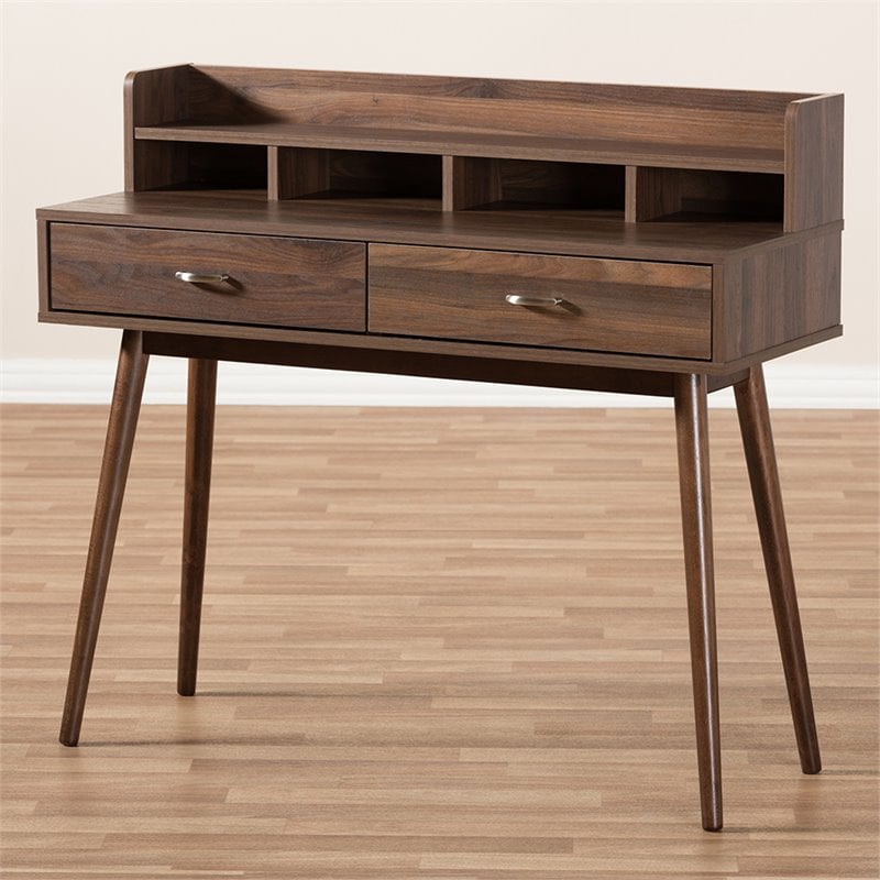 Baxton Studio Disa Writing Desk in Walnut Brown