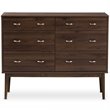Baxton Studio Disa 6 Drawer Double Dresser in Walnut Brown