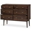 Baxton Studio Disa 6 Drawer Double Dresser in Walnut Brown