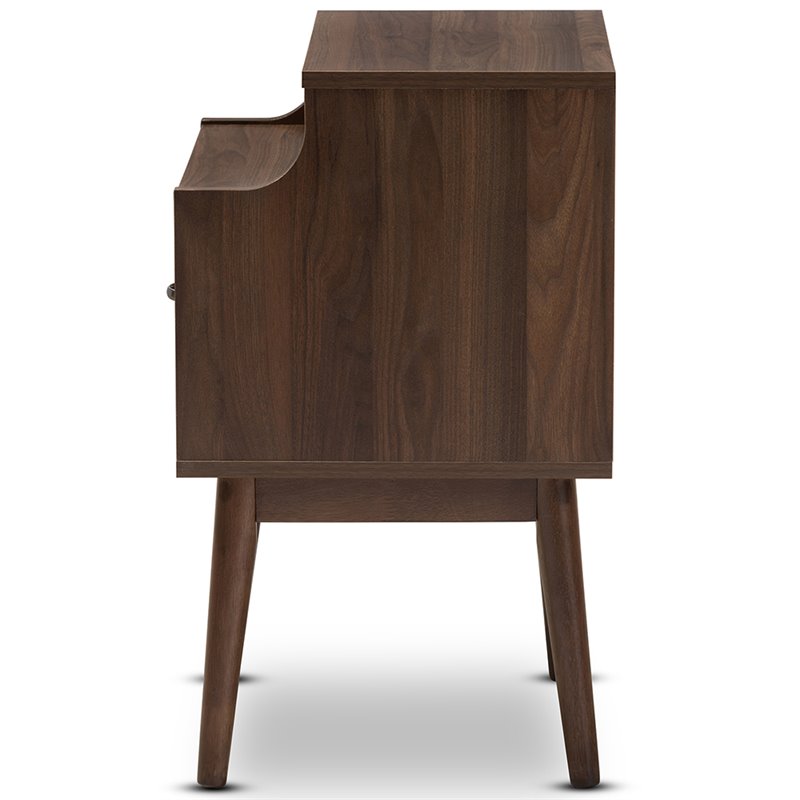 Baxton Studio Disa 1 Drawer Nightstand in Walnut Brown