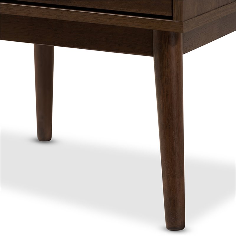 Baxton Studio Disa 1 Drawer Nightstand in Walnut Brown