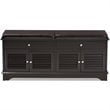 Baxton Studio Leo Faux Leather Shoe Storage Bench in Dark Brown