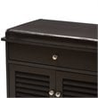Baxton Studio Leo Faux Leather Shoe Storage Bench in Dark Brown