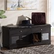 Baxton Studio Leo Faux Leather Shoe Storage Bench in Dark Brown