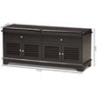 Baxton Studio Leo Faux Leather Shoe Storage Bench in Dark Brown
