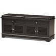 Baxton Studio Leo Faux Leather Shoe Storage Bench in Dark Brown