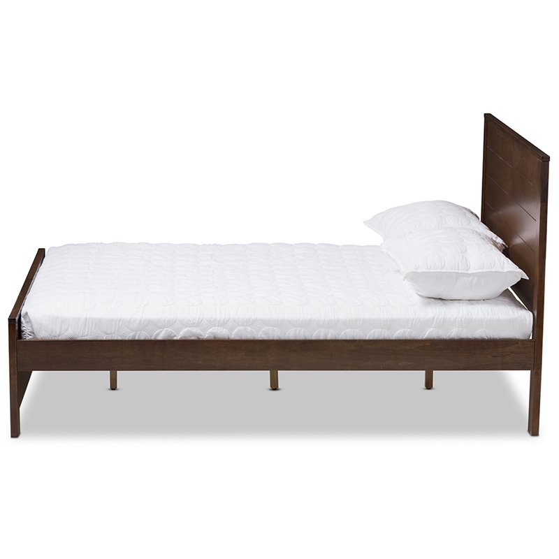 Baxton Studio Catalina Full Platform Bed in Walnut Brown