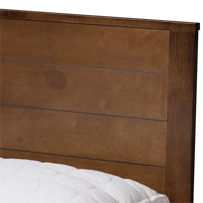 Baxton Studio Catalina Full Platform Bed in Walnut Brown