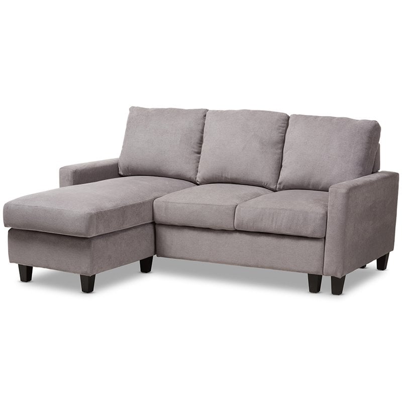 Baxton Studio Greyson Reversible Sectional in Light Gray