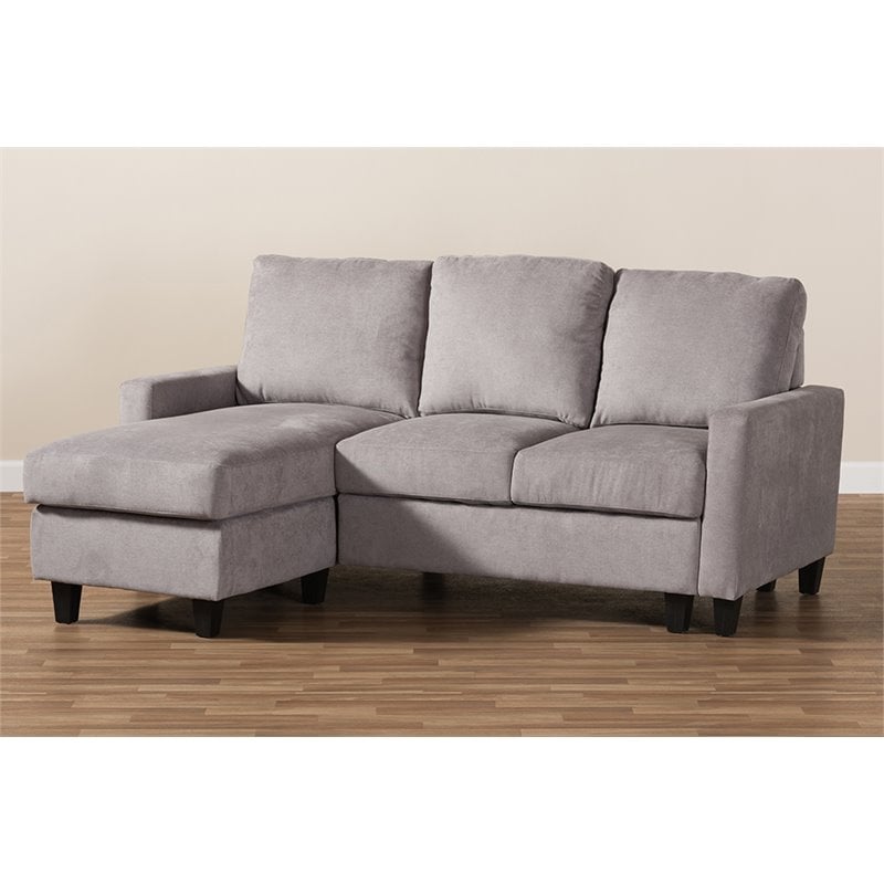 Baxton Studio Greyson Reversible Sectional in Light Gray