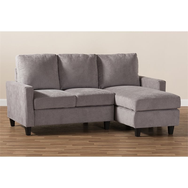 Baxton Studio Greyson Reversible Sectional in Light Gray | Cymax Business