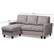 Baxton Studio Greyson Reversible Sectional in Light Gray