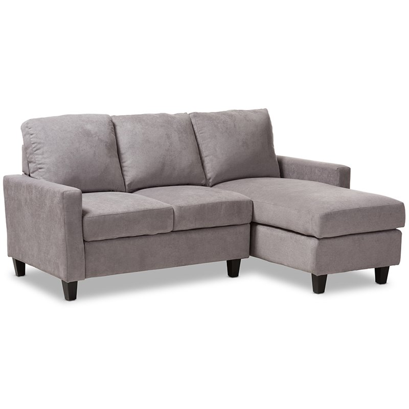 Baxton Studio Greyson Reversible Sectional in Light Gray