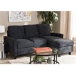 Baxton Studio Greyson Reversible Sectional in Dark Gray