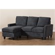Baxton Studio Greyson Reversible Sectional in Dark Gray