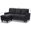 Baxton Studio Greyson Reversible Sectional in Dark Gray