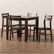 Baxton Studio Lovy 5 Piece Dining Set in Espresso