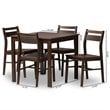 Baxton Studio Lovy 5 Piece Dining Set in Espresso