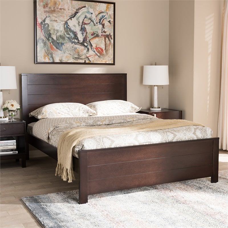 Baxton Studio Catalina Full Platform Bed in Espresso
