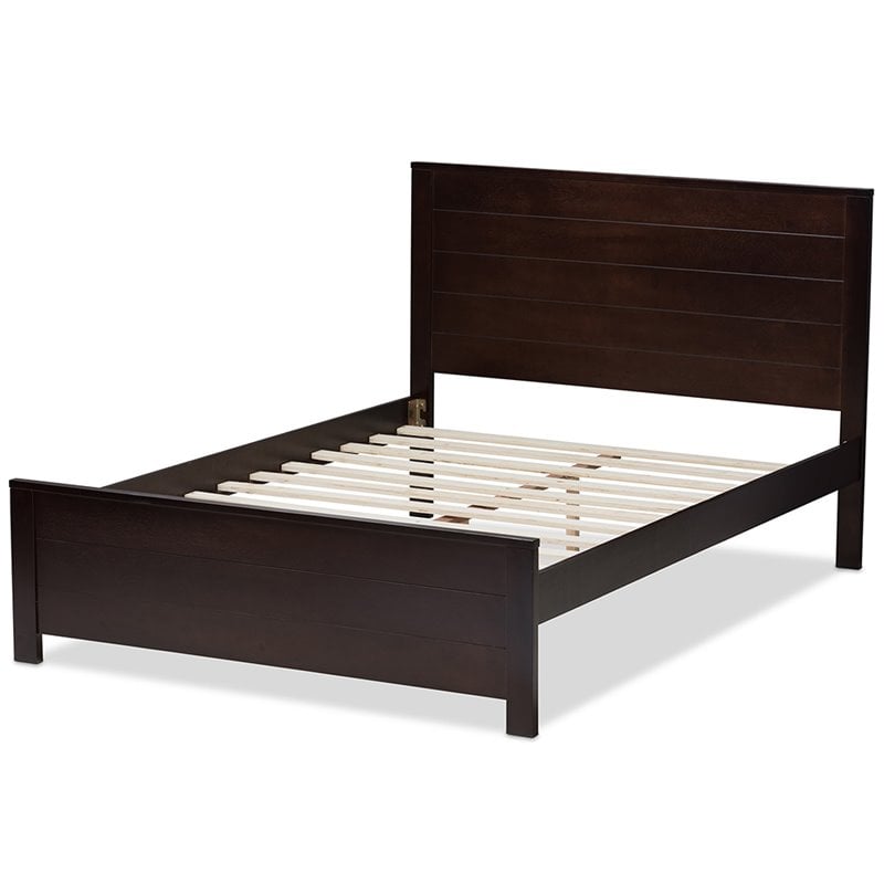 Baxton Studio Catalina Full Platform Bed in Espresso