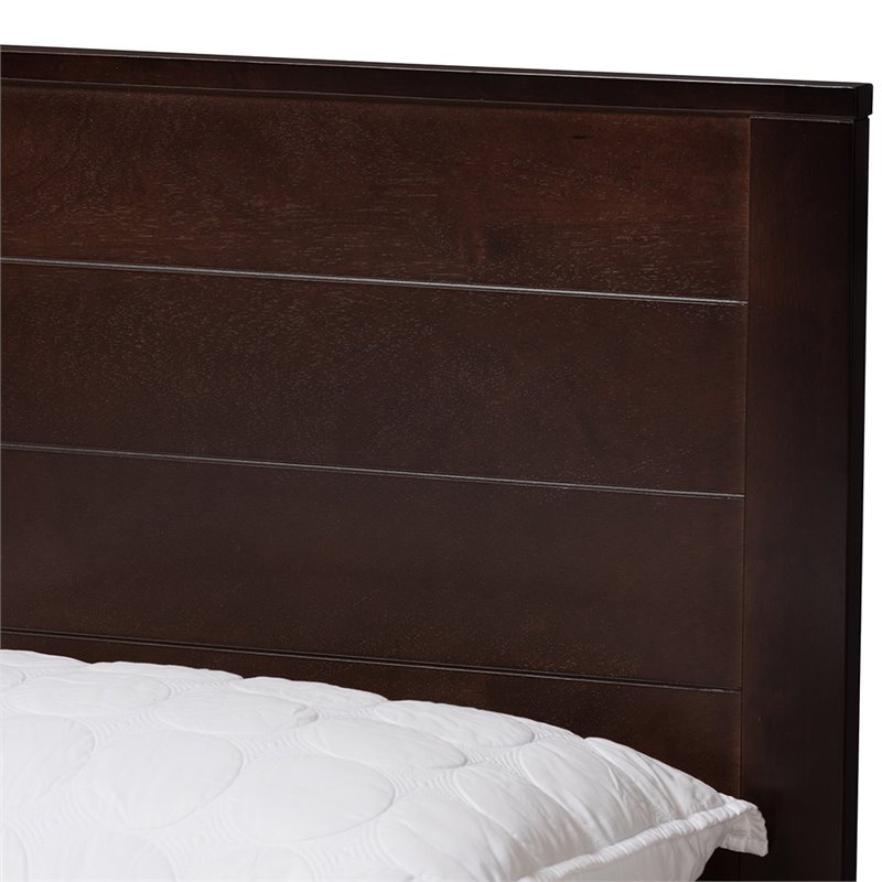 Baxton Studio Catalina Full Platform Bed in Espresso