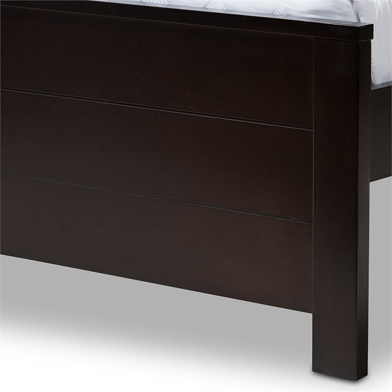 Baxton Studio Catalina Full Platform Bed in Espresso