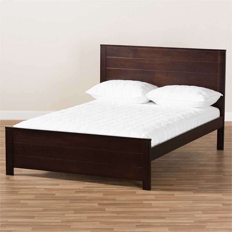 Baxton Studio Catalina Full Platform Bed in Espresso