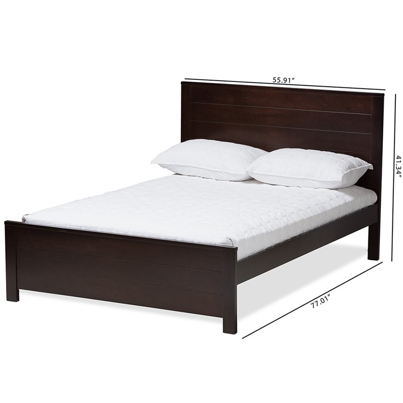 Baxton Studio Catalina Full Platform Bed in Espresso