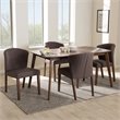Baxton Studio Cassie 5 Piece Dining Set in Dark Gray and Walnut Brown