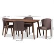 Baxton Studio Cassie 5 Piece Dining Set in Dark Gray and Walnut Brown
