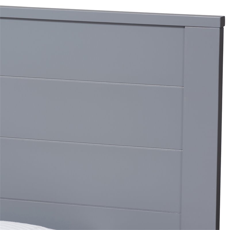 Baxton Studio Catalina Twin Platform Panel Bed in Gray