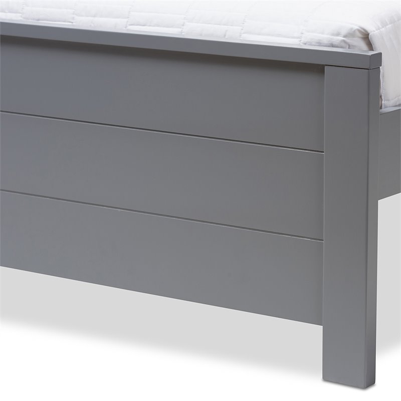 Baxton Studio Catalina Twin Platform Panel Bed in Gray